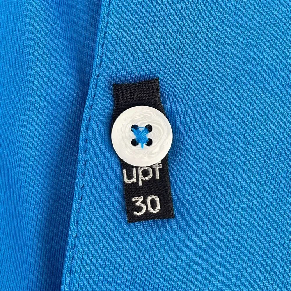 ADIDAS Golf Polo Shirt Men 2XL‎ Blue Performance Wicking UPF 30 SS NWOT